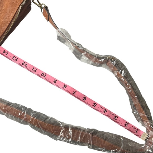 Stylish Brown Vegan Leather Crossbody Bag Adjustable Strap  NWT - Picture 11 of 12